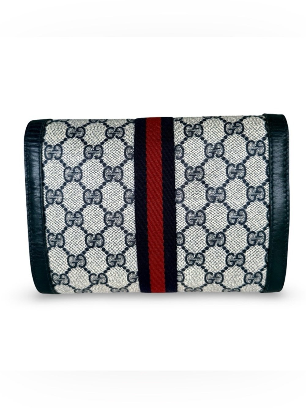 Gucci Navy/Red Web GG Monogram Crossbody Clutch SMALL - Picture 4 of 13